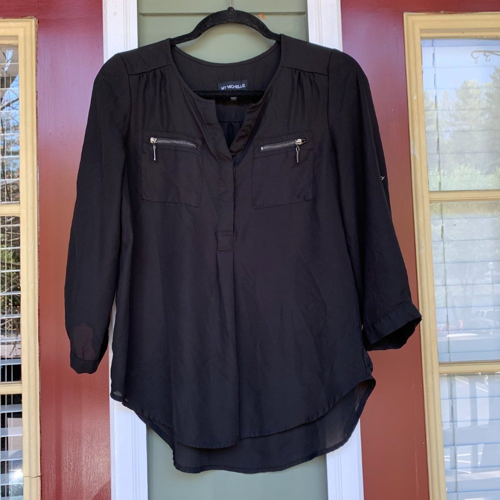 My Michelle Blouse with Zipper Pockets S
